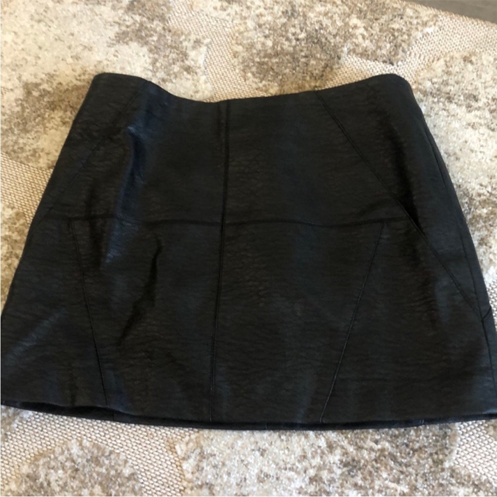 Black Faux Leather Mini Skirt